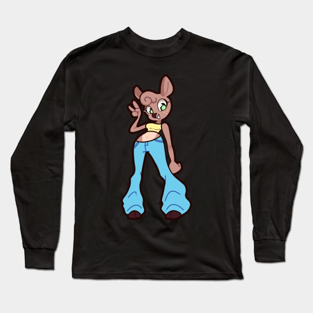 Deer Girl Long Sleeve T-Shirt by Indy-Site